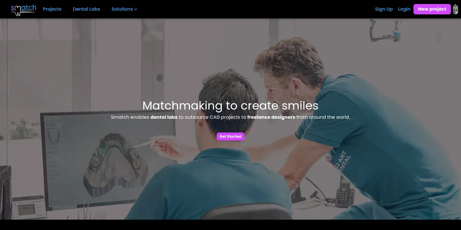 Smatch — global marketplace for dental CAD design — homepage